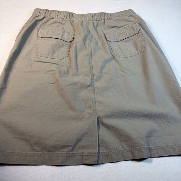 L.L. Bean Womens Skirt Sz 14 Beige Khaki Belt Pockets Outdoors Hike Coolmax - Picture 6 of 9